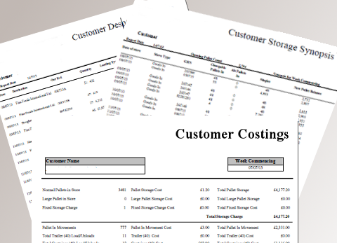 Costings generated by SIMS WMS